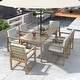preview thumbnail 6 of 37, 7 Pcs Outdoor Patio Dining Table and Chair Set, All-Weather Patio Furniture Set, Dining Table with Umbrella Hole and 6 Chairs