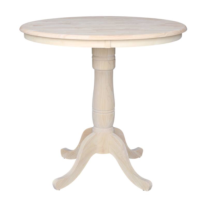 International Concepts Round Pedestal Table - Counter Height - Unfinished