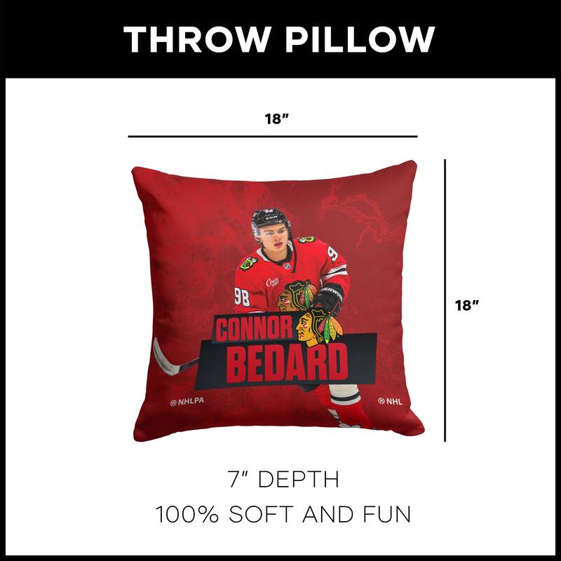 NHL Player 18 Inch Throw Pillow