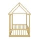 preview thumbnail 9 of 11, Kid Bed Frame Twin Size Floor Wooden Bed with House Roof and Safety Guardrails
