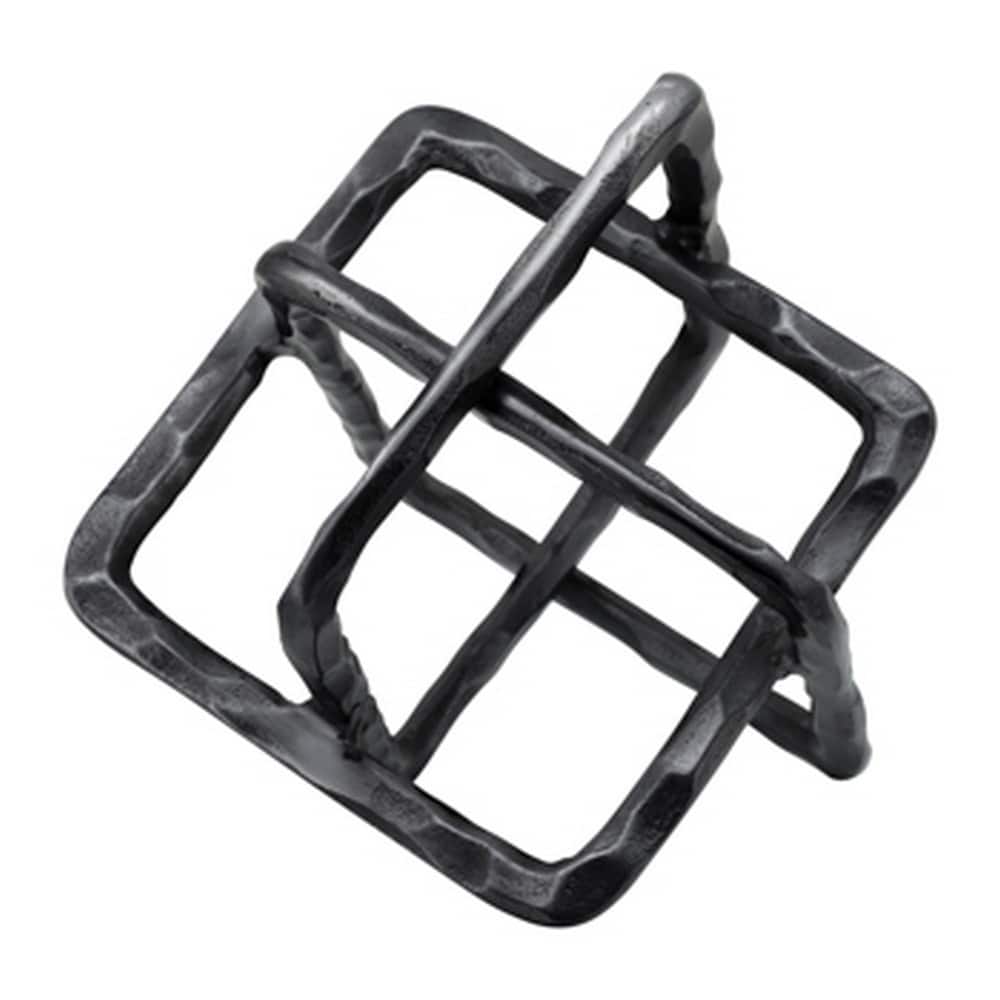 10 Inch Metal Accent Decor with Square Interlinks, Gray