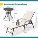 preview thumbnail 38 of 52, Pellebant Outdoor Lounge Chair Aluminum Adjustable Backrest with Side Table