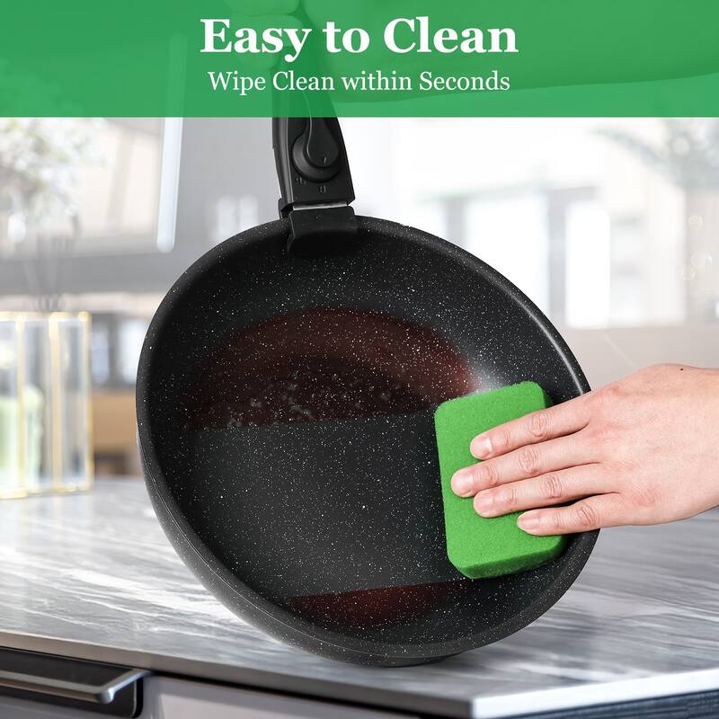 12-Piece Nonstick Pots and Pans Set with Detachable Handle