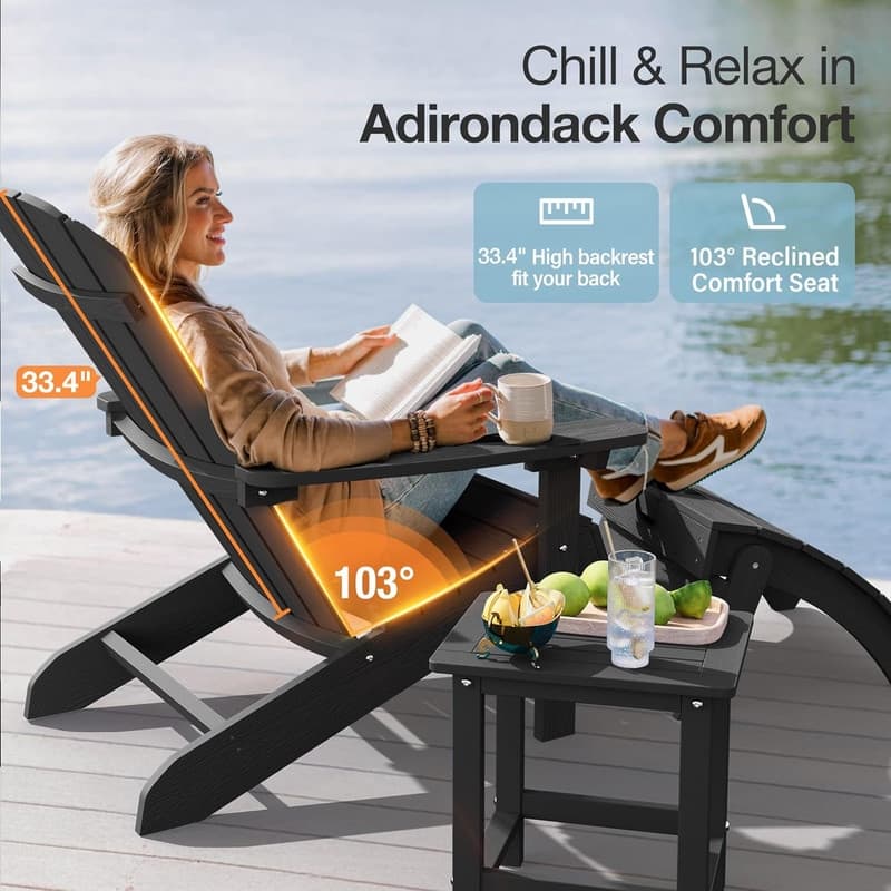 WINSOON All Weather HIPS Outdoor Plastic Adirondack Chair