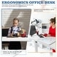 preview thumbnail 2 of 40, Futzca Height Adjustable Electric Standing Desk Sit Stand Computer Stand up Desk with Splice Board(White)
