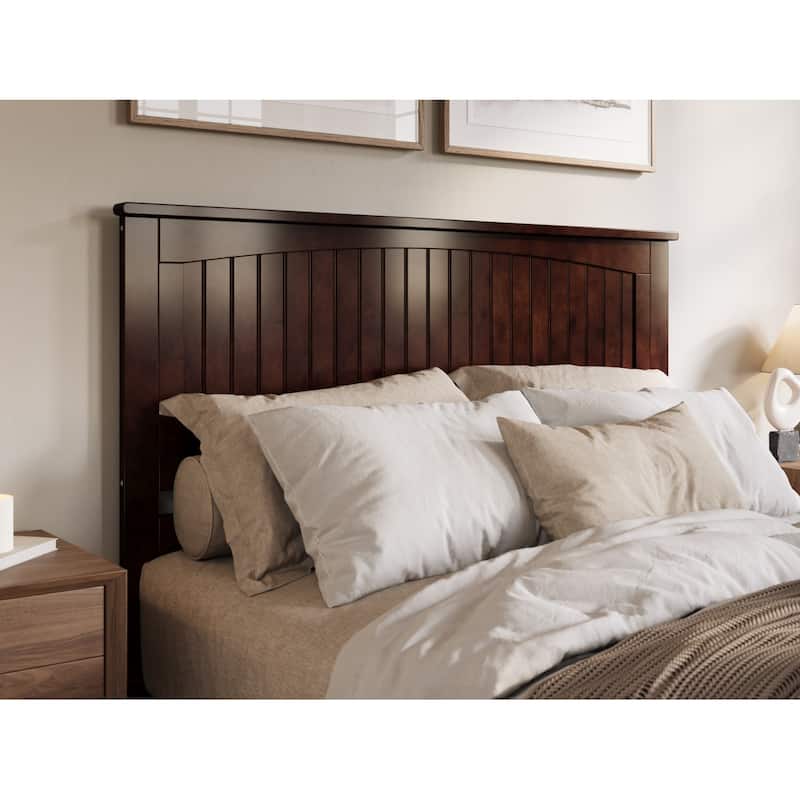 Solid Wood Queen Panel Headboard in Walnut with Sleek Modern Design and Smooth Finish