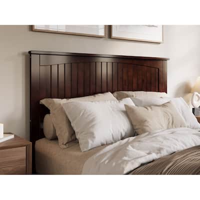 Solid Wood Queen Panel Headboard in Walnut with Sleek Modern Design and Smooth Finish