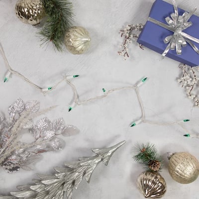 Mini Incandescent Christmas Lights - Teal - 17.25' White Wire - 50ct