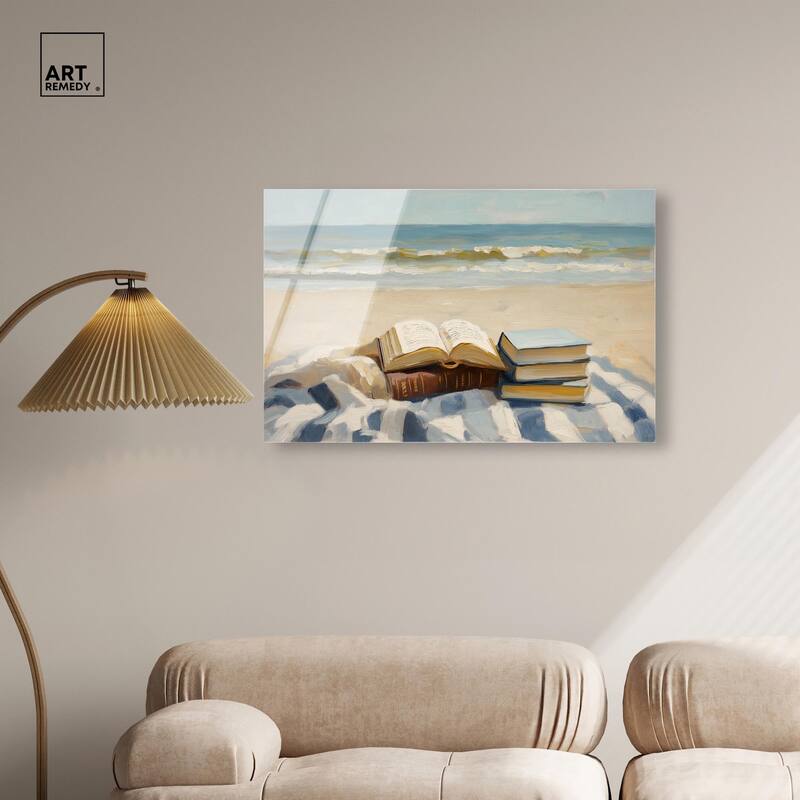 Beach Reading Acrylic by Art Remedy, Ready to Hang