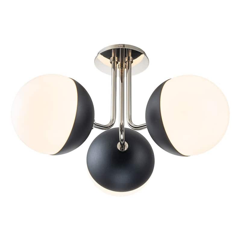 3-Light Opal Glass Globe Sputnik Ceiling Light - 20in