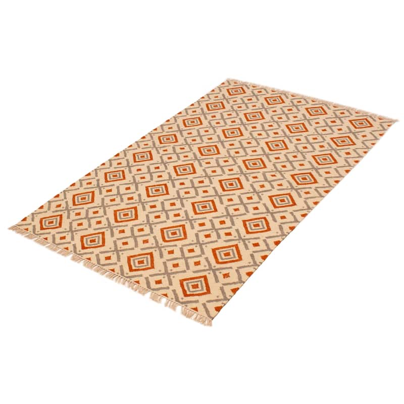 Ankara FW Cream Kilim 5'2" x 8'2" - 5'2 x 8'2