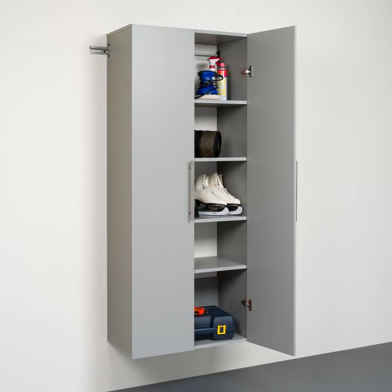 Prepac HangUps 30" Black Large Wall Mounted Garage Cabinet