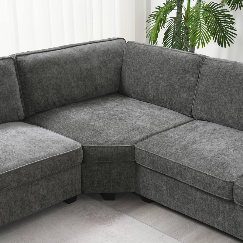 Merax 119*67" U Shaped Chenille Sectional Sofa