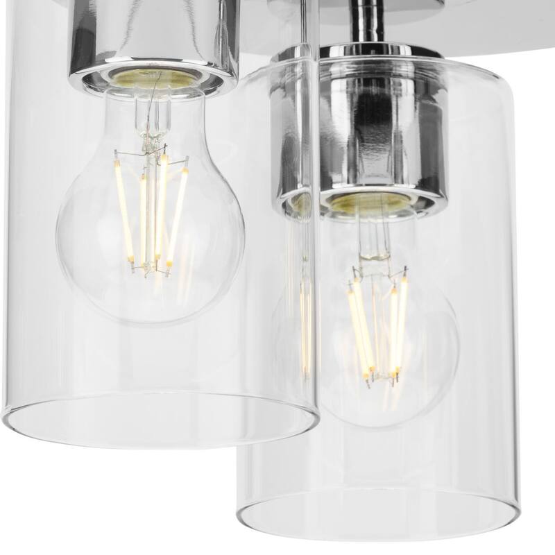 Cofield Collection 12. in Three-Light Polished Chrome Transitional Flush Mount - 12 in x 12 in x 7.75 in