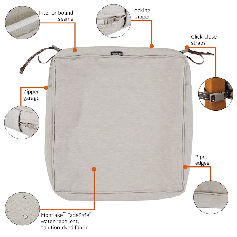Classic Accessories Montlake Water-resistant Seat Cushion Slip Cover