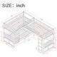 preview thumbnail 4 of 7, Wooden L Shaped Twin Size Bunk Bed with A Loft Bed attached, with 2 Drawers