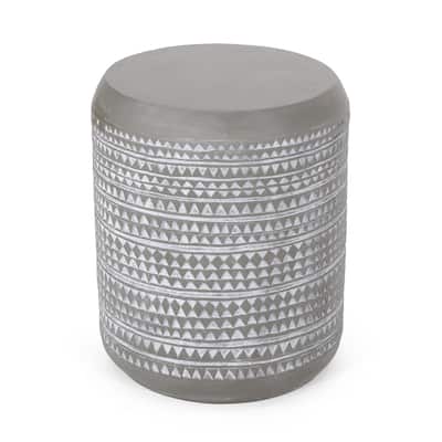 Patio Side Table With A Simple Cylindrical