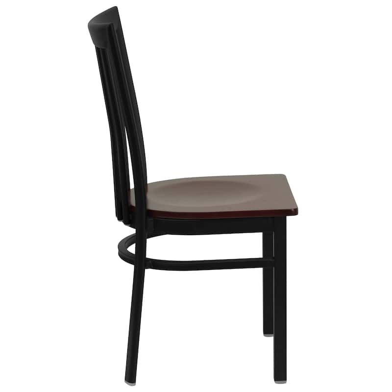 2 Pack School House Back Metal Restaurant Chair - 17.25"W x 18.75"D x 34.75"H - 17.25"W x 18.75"D x 34.75"H