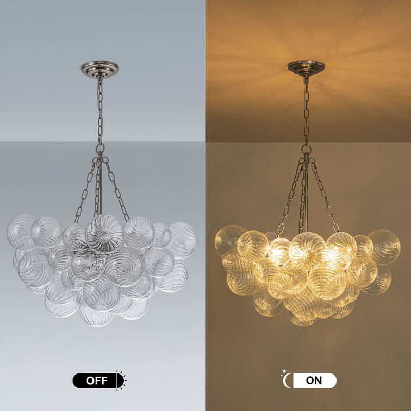 Starsky 6-Light Swirled Bubble Glass Globe chandelier