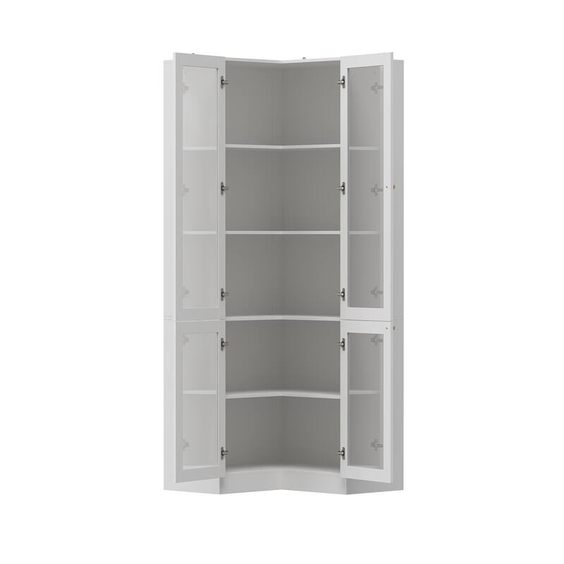 78.7"H White Corner Bathroom Cabinet - Stylish Storage for Any Room