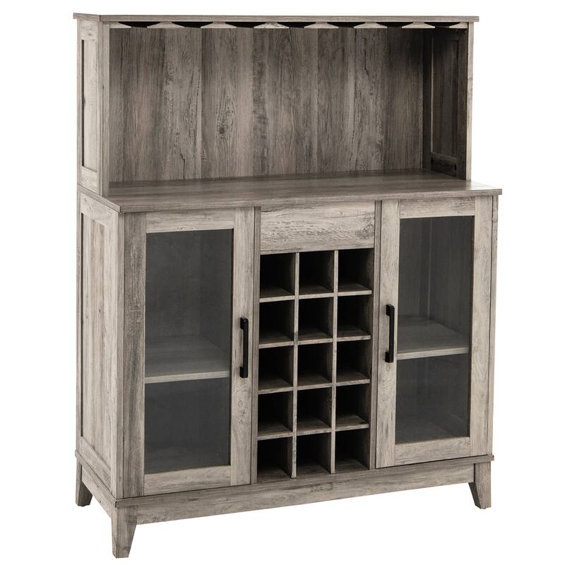 Costway 2-Door Buffet Bar Cabinet Kitchen Storage Sideboard Wine Rack