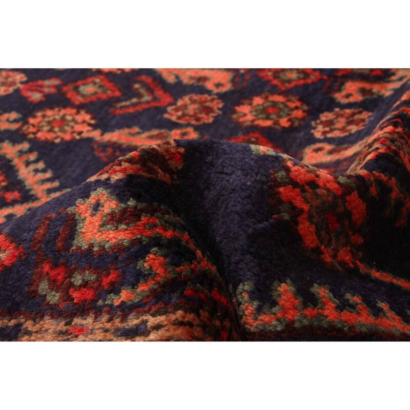 ECARPETGALLERY Hand-knotted Andelz Navy Wool Rug - 3'7 x 9'7