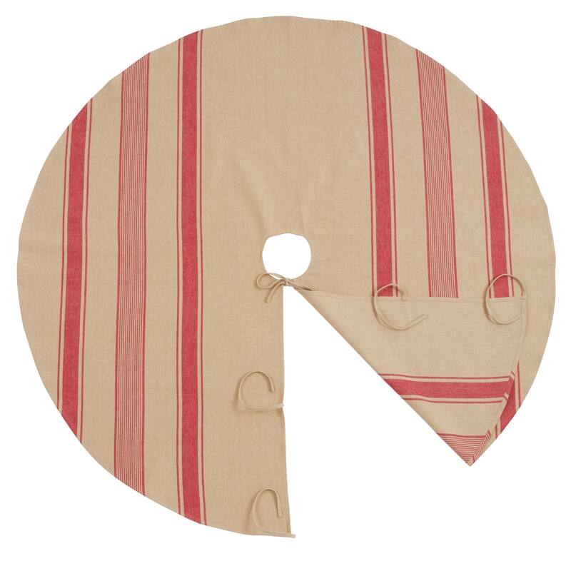 Christmas Tree Skirt With Banded Design