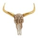 preview thumbnail 12 of 11, Rustic Polystone Carved Skull Cow Wall Decor - Brown or Bronze