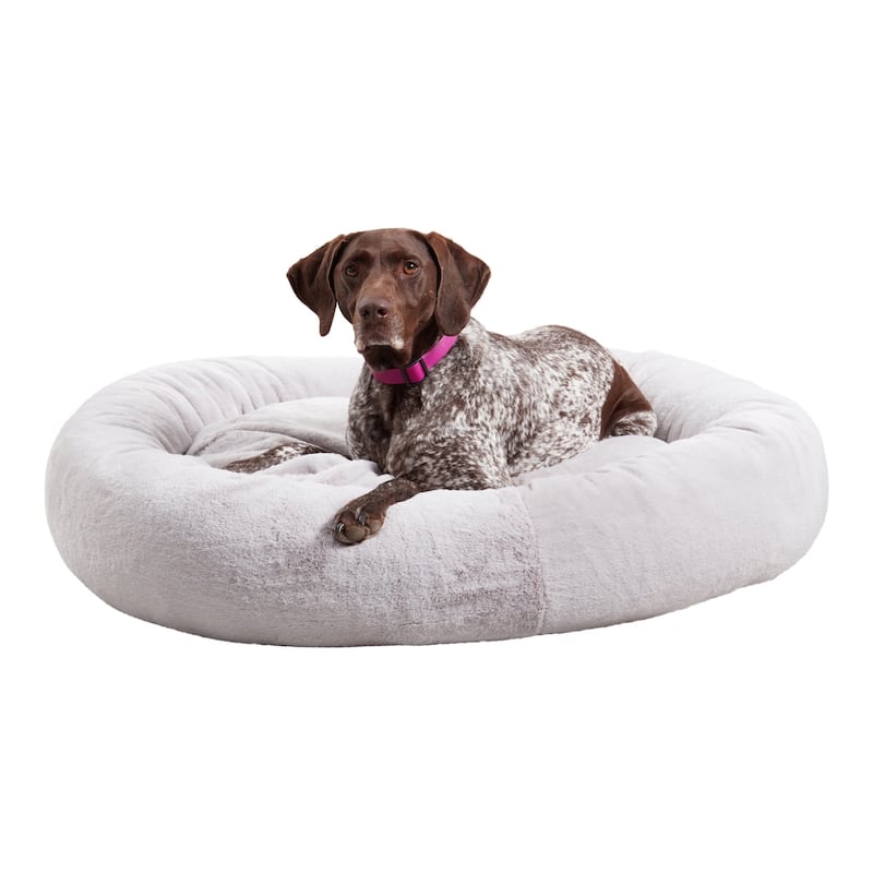 Ryder Faux Fur Cuddler Donut Bed - Whisker - Large - 40" x 36"