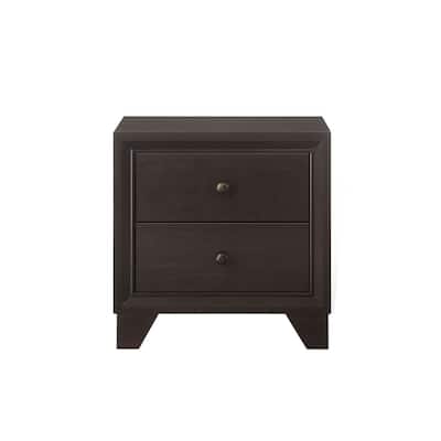 Wooden Nightstand with 2 Drawers