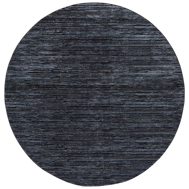 SAFAVIEH Mila Hansina Modern & Contemporary Rug - 6'7" Round - Light Blue/Black