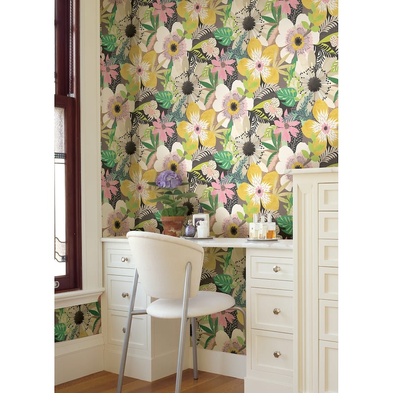 Janis Mustard Floral Riot Wallpaper
