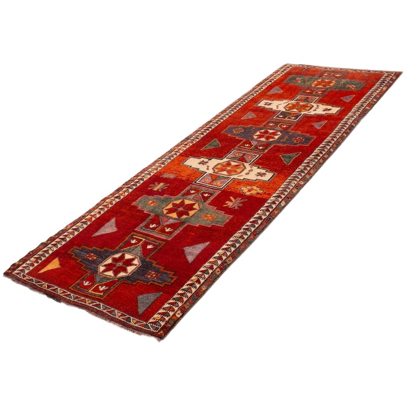 ECARPETGALLERY Hand-knotted Melis Vintage Red Wool Rug - 4'6 x 13'5