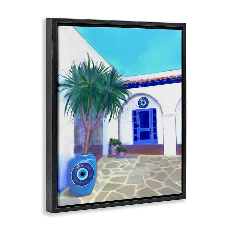 Stupell Tranquil Tropical Villa Framed Floater Canvas Wall Art Design By Matthew Piotrowicz