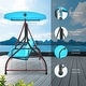 preview thumbnail 8 of 9, Gymax 3-Seat Outdoor Converting Patio Swing Glider Adjustable Canopy