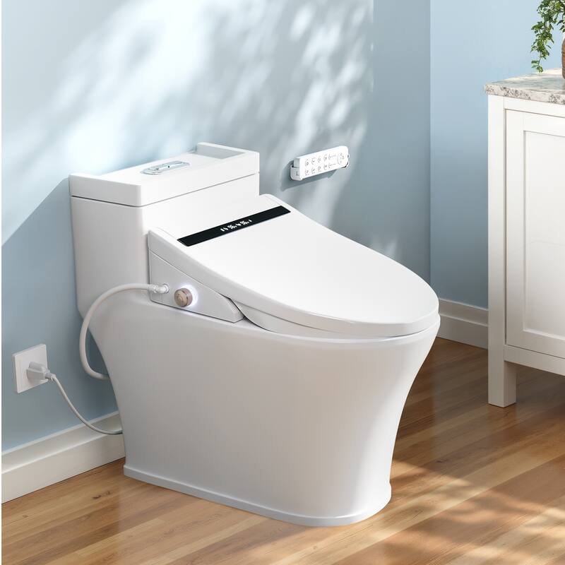 Elongated Smart Bidet Toilet Seat, Heated Seat Bidet with Warm Water and Dryer
