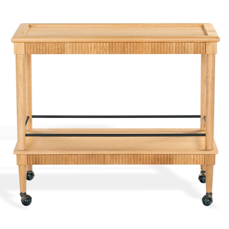 SAFAVIEH Couture Donna Brielle 2-Shelf Wood Bar cart - 38"W x 20"D x 32"H