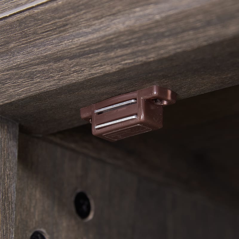 GDF Studio - Modern Tall Storage Cabinet with Drawer and Glass Doors.