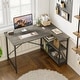 preview thumbnail 92 of 113, Small L Shaped Desk with Storage Shelves Corner Computer Desk