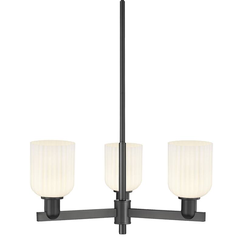 Innovations Lighting 716-3CR-9-18 Bridal Veil Chandelier Bridal Veil 3 - Matte Black / Gloss White