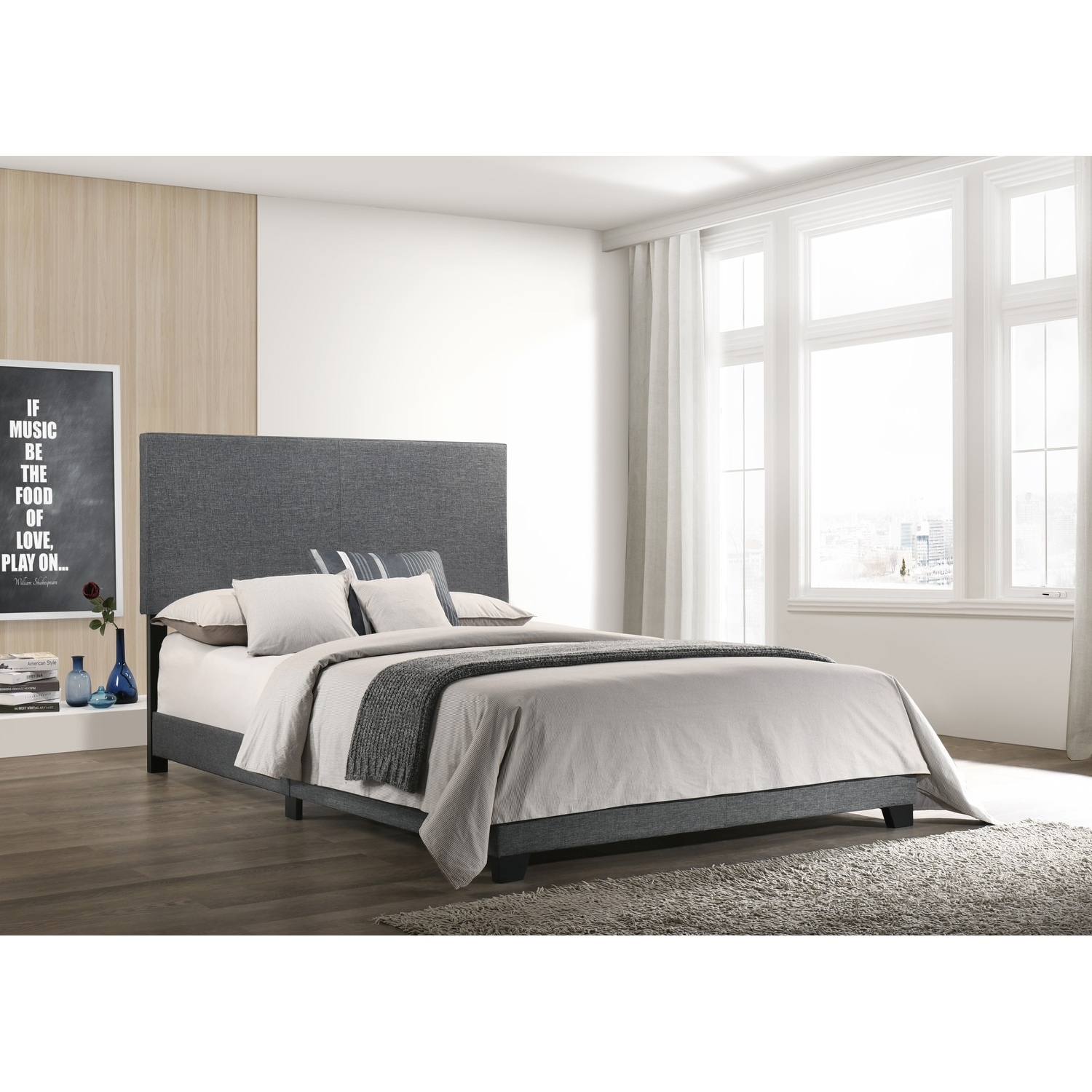 Adrina upholstered panel shop bed