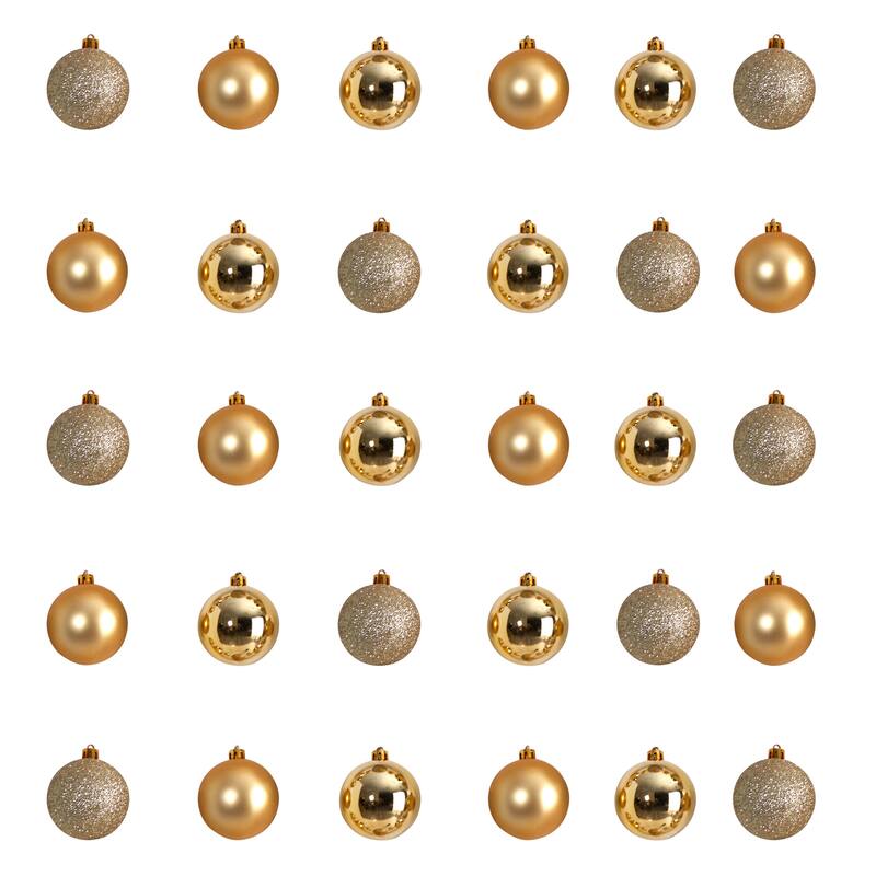 Holiday Christmas 30 Count 2.5" Shatterproof Ornament Set - 2.5