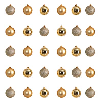 Holiday Christmas 30 Count 2.5" Shatterproof Ornament Set - 2.5
