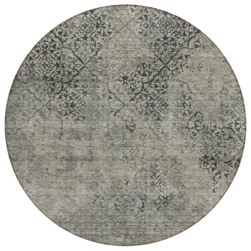 Machine Washable Indoor/ Outdoor Chantille Distressed Traditional Rug