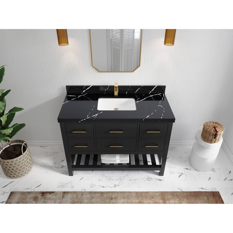 Willow Collections 48 in. W x 22 in. D Parker Single Sink Bathroom Vanity with Countertop