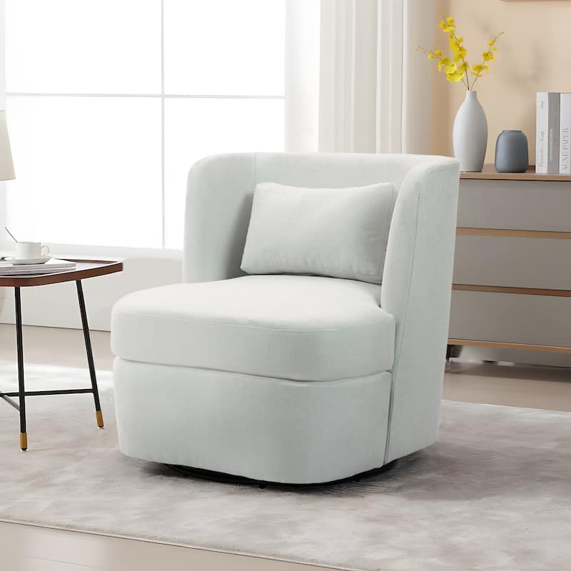 Upholstered Swivel Barrel Accent Chair