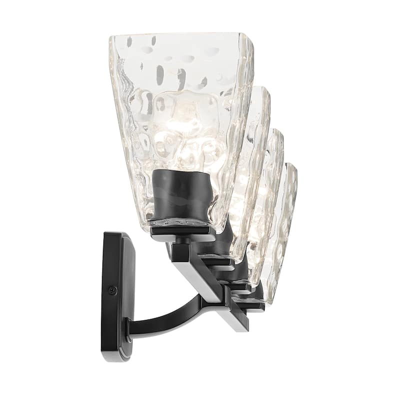 Kichler Lighting Marant 33.25" 4-Light Vanity Light with Clear Water Glass in Black