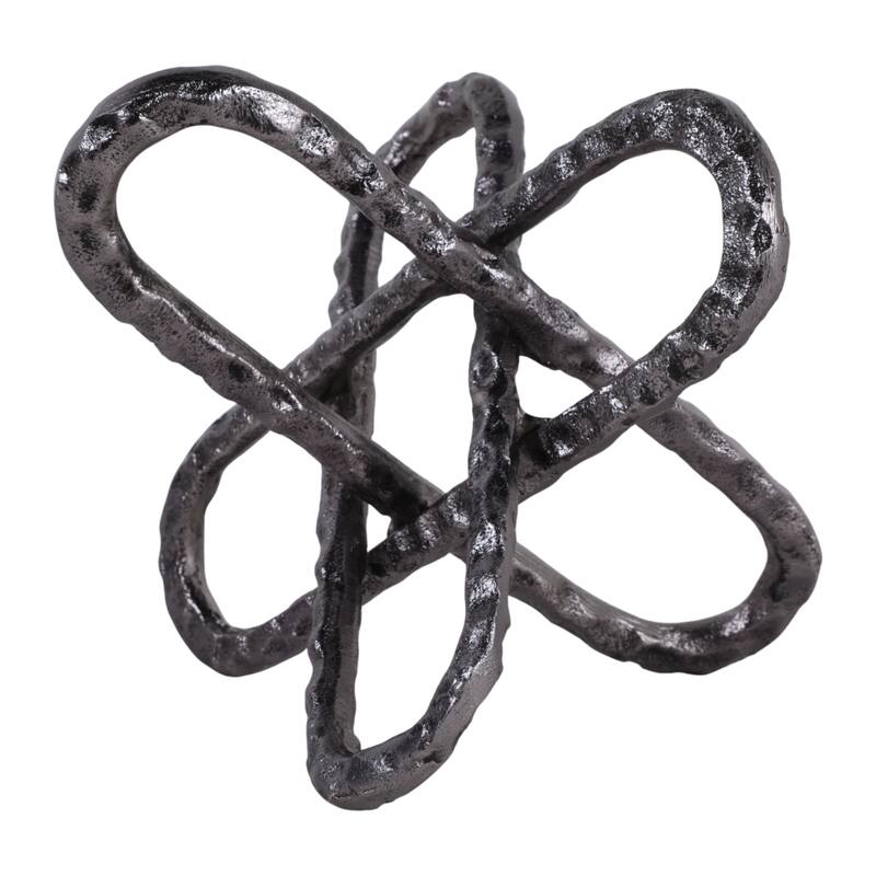 Contemporay Metal Round Edge Jack Decorative Object - 9.0"