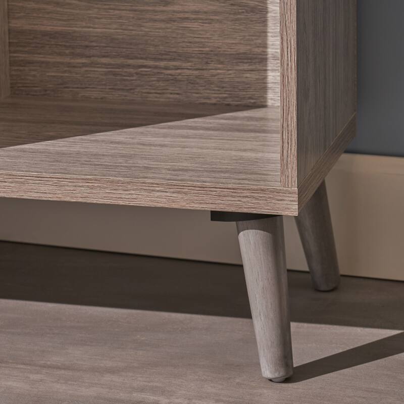 Wooden Frame Bookcase with Open Shelves