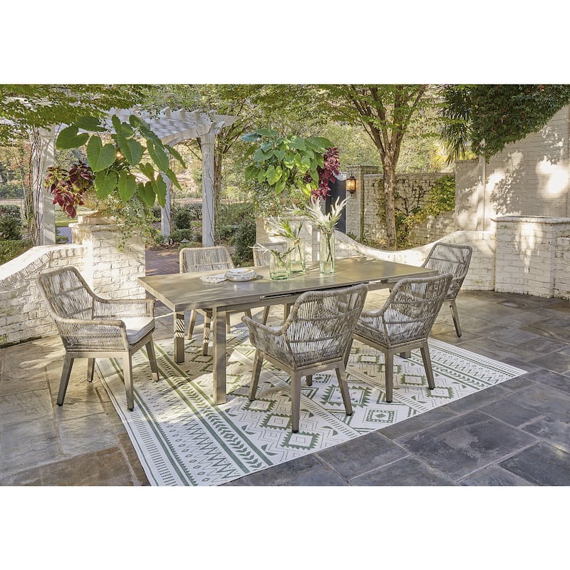 Signature Design by Ashley Beach Front Beige 7-Piece Outdoor Package - 42"W x 71/94"D x 30"H